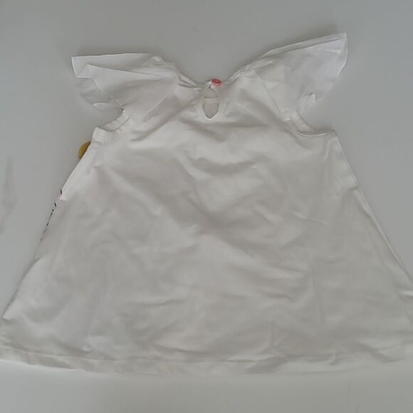 18MO SAVANNAH CARNIVAL CAROUSEL GIRAFFE LLAMA ZEBRA POM ZOO RUFFLE TOP - Picture 6 of 7